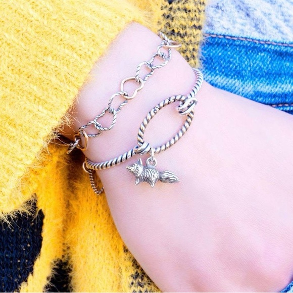 Silver Twisted Bracelet with Shoe Charms - Picture 13 of 14